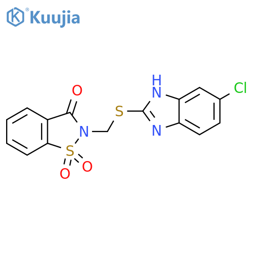 1,2-Benzisothiazol-3(2H)-one,2-[[(5-chloro-1H-benzimidazol-2-yl)thio]methyl]-, 1,1-dioxide structure