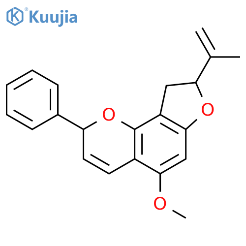2H-Furo[2,3-h]-1-benzopyran,8,9-dihydro-5-methoxy-8-(1-methylethenyl)-2-phenyl- (9CI) structure