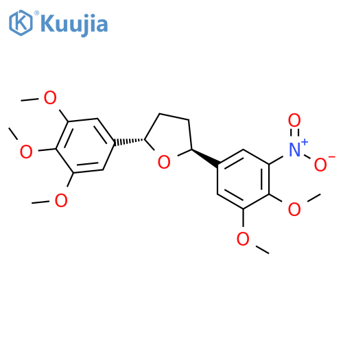 Furan, 2-(3,4-dimethoxy-5-nitrophenyl)tetrahydro-5-(3,4,5-trimethoxyphenyl)-, trans- (9CI) structure
