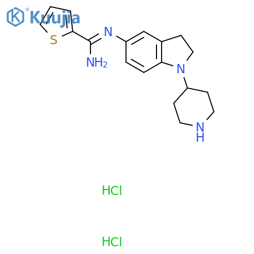 N-(1-(Piperidin-4-yl)indolin-5-yl)thiophene-2-carboximidamide dihydrochloride structure