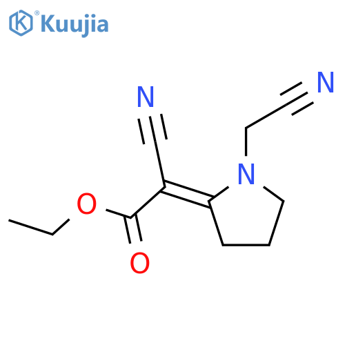 Acetic acid,2-cyano-2-[1-(cyanomethyl)-2-pyrrolidinylidene]-, ethyl ester structure