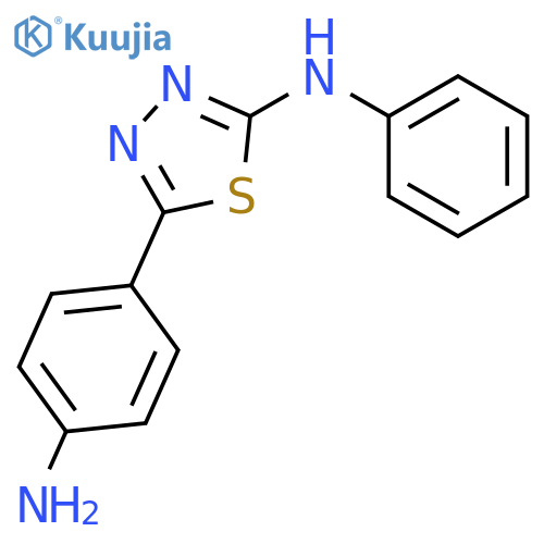 5-(4-aminophenyl)-N-phenyl-1,3,4-thiadiazol-2-amine structure
