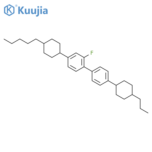 2-Fluoro-4-(trans-4-pentylcyclohexyl)-4-(trans-4-propylcyclohexyl)biphenyl structure