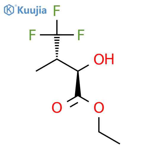 Butanoic acid, 4,4,4-trifluoro-2-hydroxy-3-methyl-, ethyl ester, (R*,S*)- structure