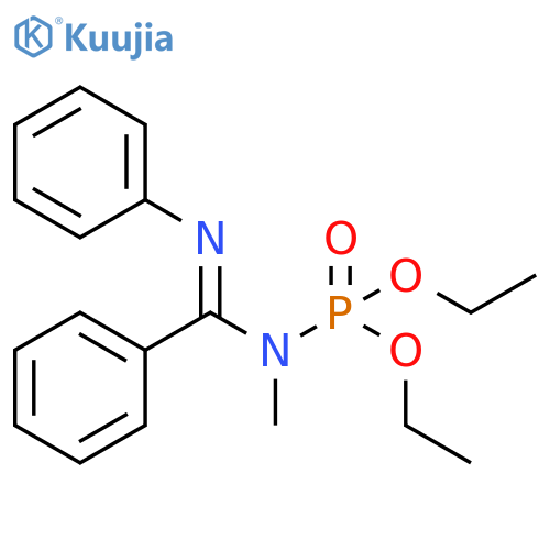 Phosphoramidic acid, methyl[phenyl(phenylimino)methyl]-, diethyl ester structure