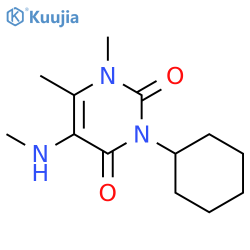 2,4(1H,3H)-Pyrimidinedione, 3-cyclohexyl-1,6-dimethyl-5-(methylamino)- structure
