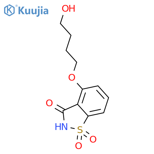 1,2-Benzisothiazol-3(2H)-one, 4-(4-hydroxybutoxy)-, 1,1-dioxide structure