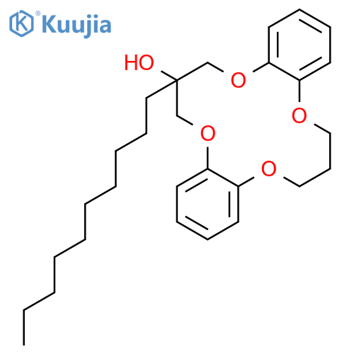 6H,15H-Dibenzo[b,i][1,4,8,11]tetraoxacyclotetradecin-7-ol, 7-decyl-7,8,16,17-tetrahydro- structure
