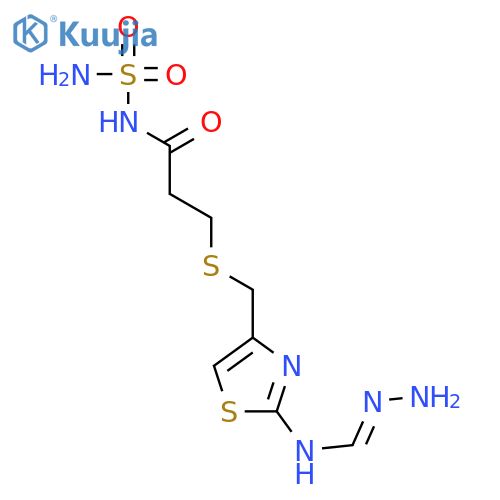 Propanamide,3-[[[2-[(aminoiminomethyl)amino]-4-thiazolyl]methyl]thio]-N-(aminosulfonyl)- structure