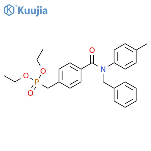 Phosphonic acid, [[4-[[(4-methylphenyl)(phenylmethyl)amino]carbonyl]phenyl]methyl]-, diethyl ester structure