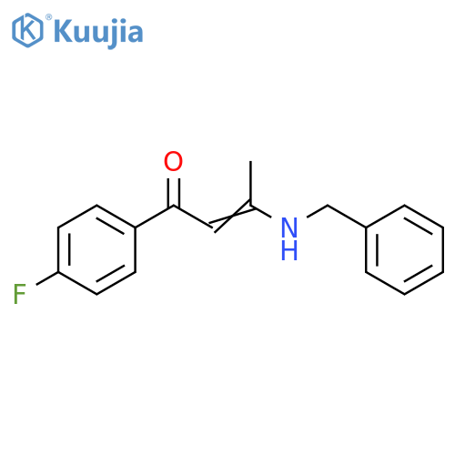 2-Buten-1-one, 1-(4-fluorophenyl)-3-[(phenylmethyl)amino]- structure