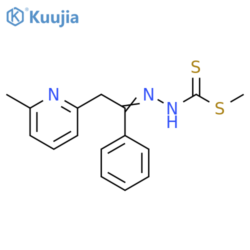 Hydrazinecarbodithioic acid,[2-(6-methyl-2-pyridinyl)-1-phenylethylidene]-, methyl ester structure