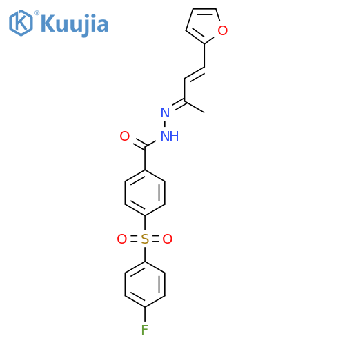 Benzoic acid, 4-[(4-fluorophenyl)sulfonyl]-, [3-(2-furanyl)-1-methyl-2-propenylidene]hydrazide structure