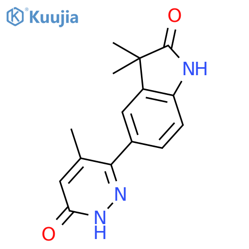 2H-Indol-2-one, 5-(1,6-dihydro-4-methyl-6-oxo-3-pyridazinyl)-1,3-dihydro-3,3-dimethyl- structure
