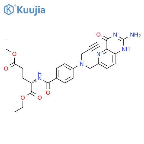 L-Glutamic acid, N-[4-[[(2-amino-1,4-dihydro-4-oxopyrido[3,2-d]pyrimidin-6-yl)methyl]-2- propynylamino]benzoyl]-, diethyl ester structure