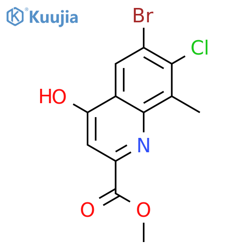 Methyl 6-bromo-7-chloro-8-methyl-4-hydroxyquinoline-2-carboxylate structure
