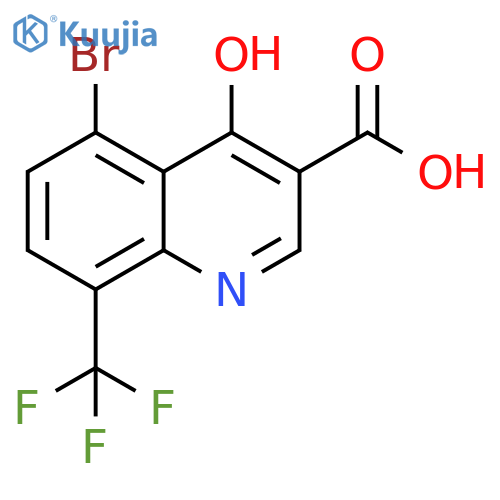 5-Bromo-4-hydroxy-8-(trifluoromethyl)quinoline-3-carboxylic acid structure