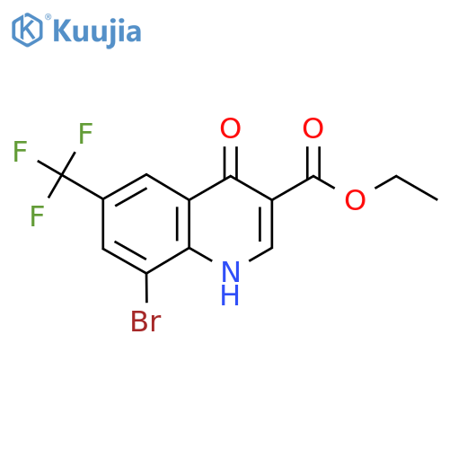 Ethyl 8-bromo-4-hydroxy-6-(trifluoromethyl)quinoline-3-carboxylate structure