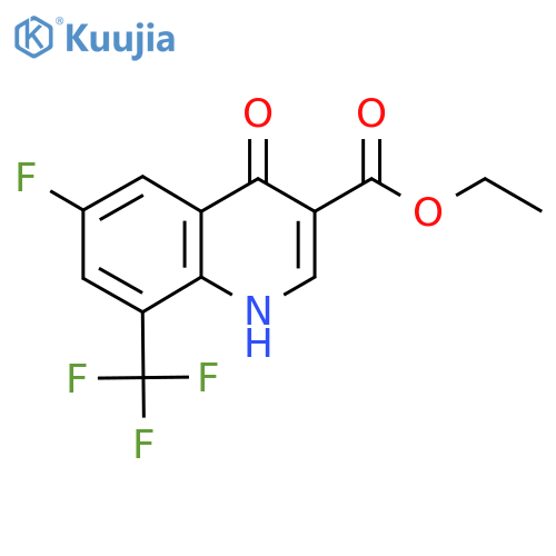 Ethyl 6-fluoro-4-hydroxy-8-(trifluoromethyl)quinoline-3-carboxylate structure