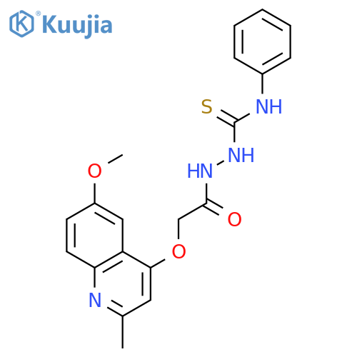 Acetic acid, [(6-methoxy-2-methyl-4-quinolinyl)oxy]-, 2-[(phenylamino)thioxomethyl]hydrazide structure