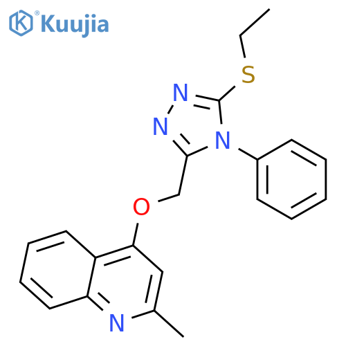 Quinoline, 4-[[5-(ethylthio)-4-phenyl-4H-1,2,4-triazol-3-yl]methoxy]-2-methyl- structure