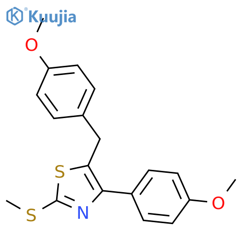 Thiazole, 4-(4-methoxyphenyl)-5-[(4-methoxyphenyl)methyl]-2-(methylthio)- structure