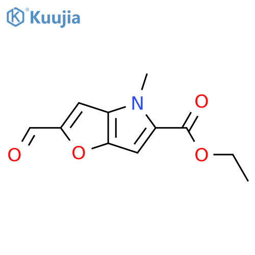 4H-Furo[3,2-b]pyrrole-5-carboxylic acid, 2-formyl-4-methyl-, ethyl ester structure