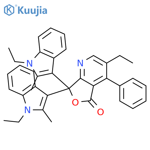 Furo[3,4-b]pyridin-5(7H)-one, 3-ethyl-7,7-bis(1-ethyl-2-methyl-1H-indol-3-yl)-4-phenyl- structure