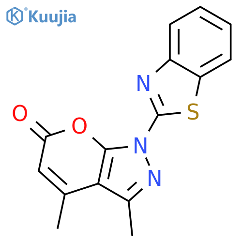 Pyrano[2,3-c]pyrazol-6(1H)-one,1-(2-benzothiazolyl)-3,4-dimethyl- structure