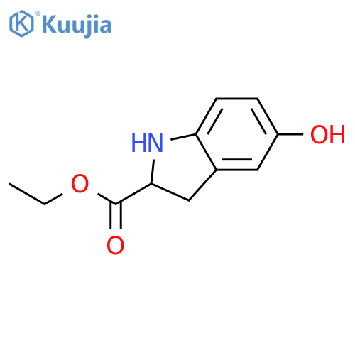 1H-Indole-2-carboxylic acid, 2,3-dihydro-5-hydroxy-, ethyl ester structure