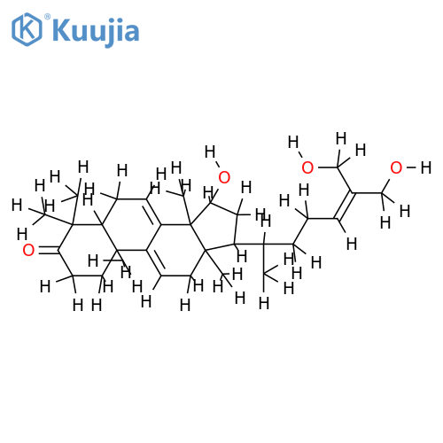 15alpha,26,27-trihydroxy-5alpha-lanosta-7,9(11),24-trien-3-one structure