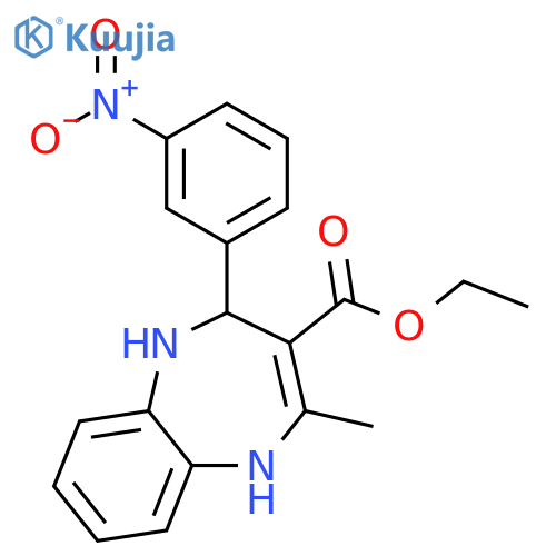 1H-1,5-Benzodiazepine-3-carboxylic acid, 2,5-dihydro-4-methyl-2-(3-nitrophenyl)-, ethyl ester structure
