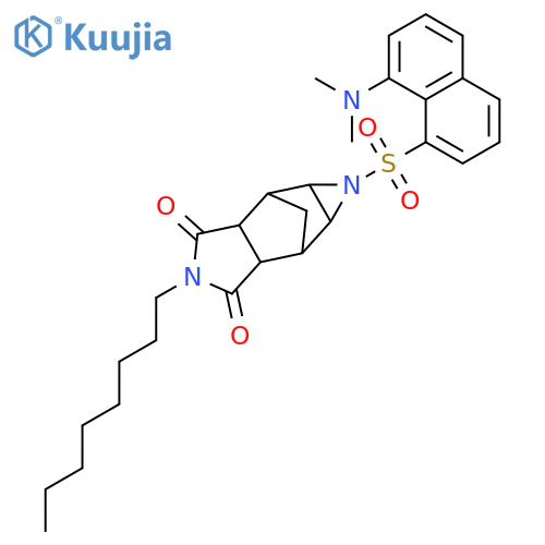 2,6-Methanoazirino[2,3-f]isoindole-3,5(1H,4H)-dione, 1-[[8-(dimethylamino)-1-naphthalenyl]sulfonyl]hexahydro-4-octyl- structure