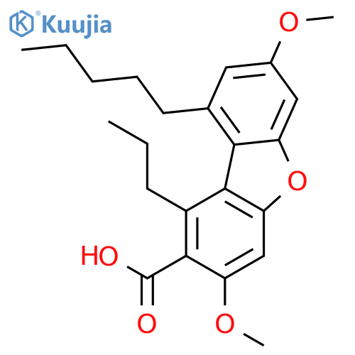 2-Dibenzofurancarboxylic acid, 3,7-dimethoxy-9-pentyl-1-propyl- structure