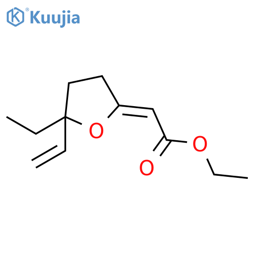 Acetic acid, (5-ethenyl-5-ethyldihydro-2(3H)-furanylidene)-, ethyl ester structure