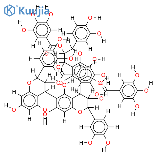 3,3',3''-Tris(3,4,5-trihydroxybenzoyl)-(all-R)-[3,3',4',5,7-Pentahydroxyflavan(4?6)]2-3,3',4',5,7-pentahydroxyflavan structure