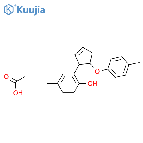 Phenol, 4-methyl-2-[5-(4-methylphenoxy)-2-cyclopenten-1-yl]-, acetate structure