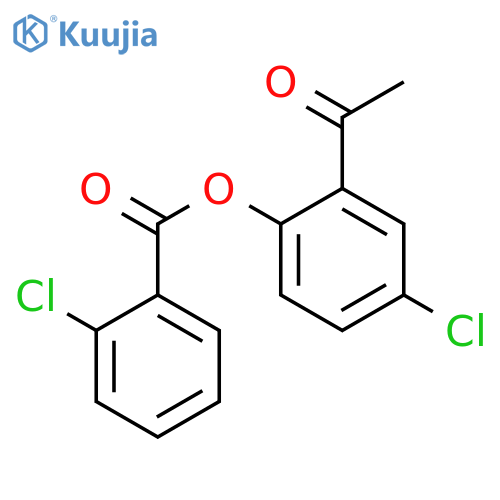 Benzoic acid, 2-chloro-, 2-acetyl-4-chlorophenyl ester structure