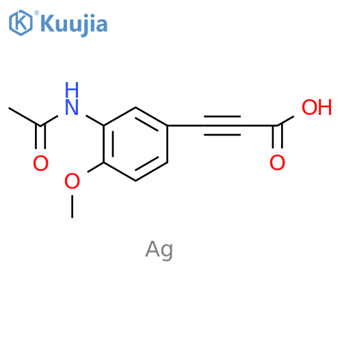 2-Propynoic acid, 3-[3-(acetylamino)-4-methoxyphenyl]-,monosilver(1+) salt structure