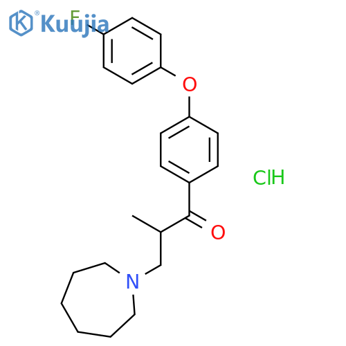 1-Propanone, 1-[4-(4-fluorophenoxy)phenyl]-3-(hexahydro-1H-azepin-1-yl)-2-methyl-, hydrochloride structure