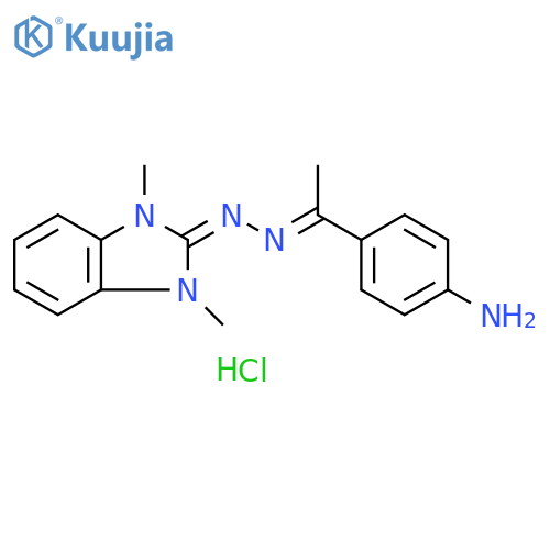 2H-Benzimidazol-2-one, 1,3-dihydro-1,3-dimethyl-, 2-[1-(4-aminophenyl)ethylidene]hydrazone, hydrochloride (1:1) structure