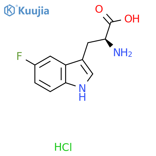 (S)-2-Amino-3-(5-fluoro-1H-indol-3-yl)propanoic acid hydrochloride structure