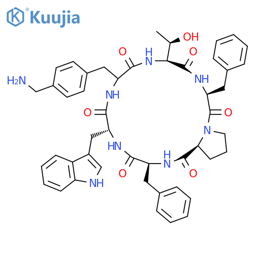 CYCLO[L-PHENYLALANYL-L-PROLYL-L-PHENYLALANYL-D-TRYPTOPHYL-4-(AMINOMETHYL)-DL-PHENYLALANYL-L-THREONYL] structure