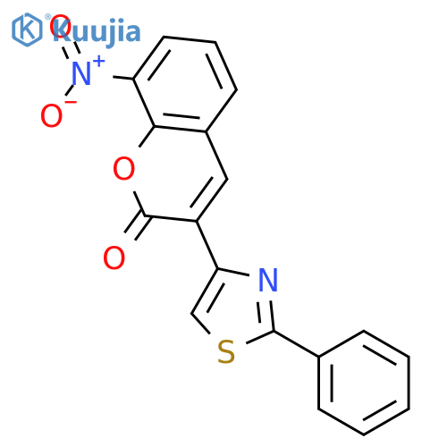 2H-1-Benzopyran-2-one, 8-nitro-3-(2-phenyl-4-thiazolyl)- structure