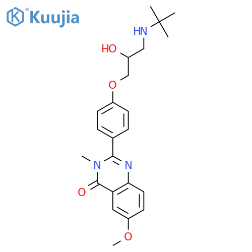 4(3H)-Quinazolinone, 2-[4-[3-[(1,1-dimethylethyl)amino]-2-hydroxypropoxy]phenyl]-6-methoxy- 3-methyl-, (-)- structure