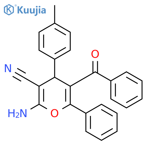 4H-Pyran-3-carbonitrile,2-amino-5-benzoyl-4-(4-methylphenyl)-6-phenyl- structure