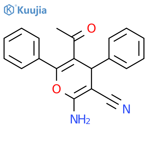 4H-Pyran-3-carbonitrile, 5-acetyl-2-amino-4,6-diphenyl- structure