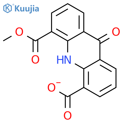 4,5-Acridinedicarboxylic acid, 9,10-dihydro-9-oxo-, monomethyl ester structure