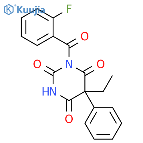 2,4,6(1H,3H,5H)-Pyrimidinetrione,5-ethyl-1-(2-fluorobenzoyl)-5-phenyl- structure