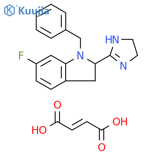 1H-Indole,2-(4,5-dihydro-1H-imidazol-2-yl)-6-fluoro-2,3-dihydro-1-(phenylmethyl)-,(E)-2-butenedioate structure